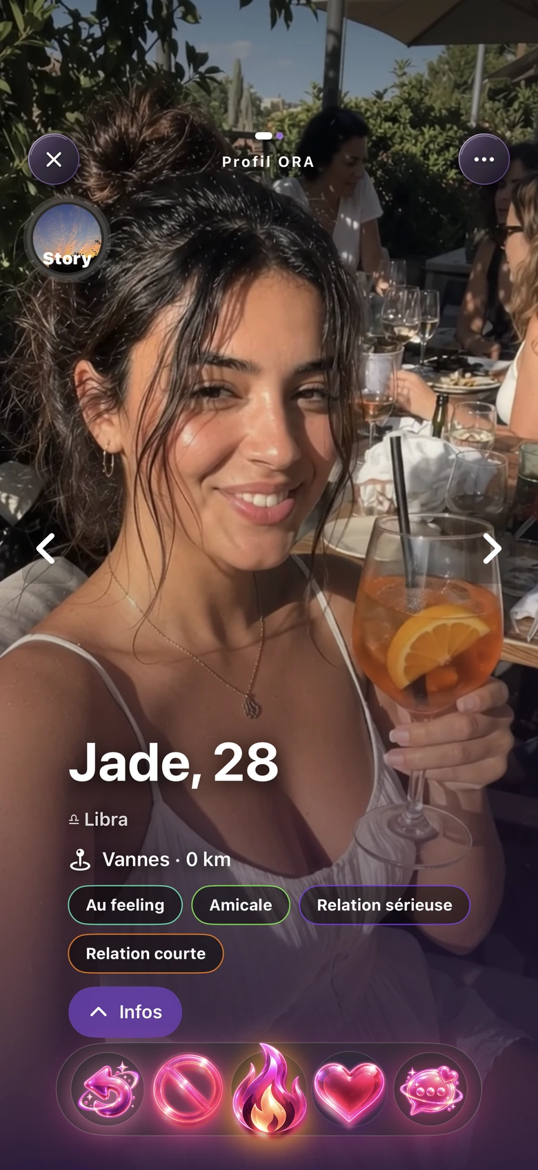 Capture de l’application ORA — Profil